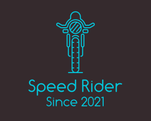 Blue Motorcycle Racer logo