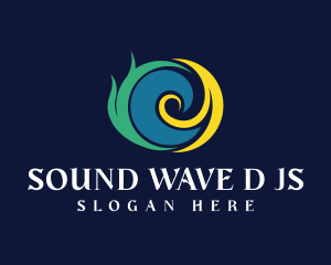 Beach Spiral Wave logo design