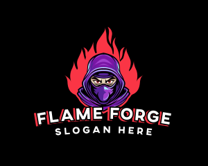 Fire Ninja Hoodie Gaming logo design