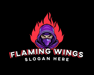 Fire Ninja Hoodie Gaming logo design