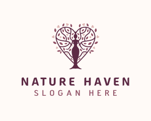 Nature Heart Woman logo design