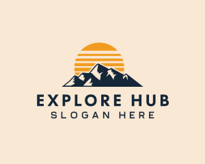 Sunset Mountain Exploration logo design