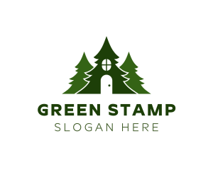 Green Pine Tree Home logo design