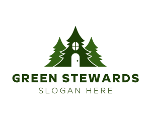 Green Pine Tree Home logo design