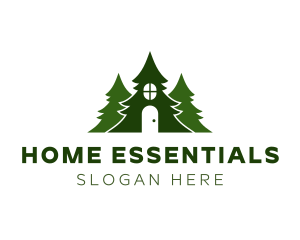 Green Pine Tree Home logo design