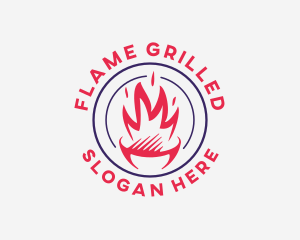 BBQ Flame Grill logo design