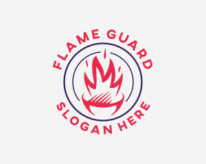 BBQ Flame Grill logo design