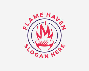 BBQ Flame Grill logo design