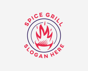 BBQ Flame Grill logo design