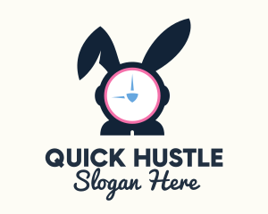 Bunny Clock Easter Time logo design