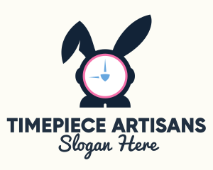 Bunny Clock Easter Time logo