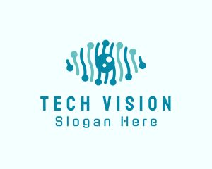 Tech Circuit Eye logo design