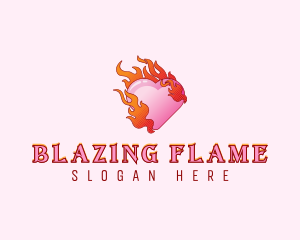 Flame Heart Beauty logo design