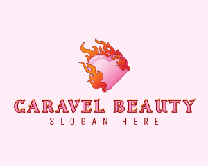 Flame Heart Beauty logo design