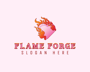 Flame Heart Beauty logo design