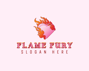 Flame Heart Beauty logo design