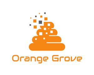 Orange Pixel Poop logo design