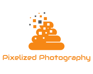 Orange Pixel Poop logo design