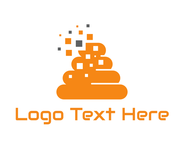 Orange Pixel Poop logo