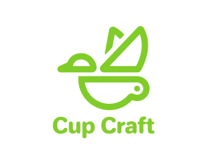 Green Cup Bird logo