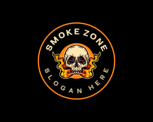 Skull Death Smoke logo design