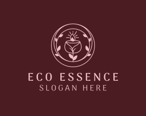 Eco Leaf Candle logo design