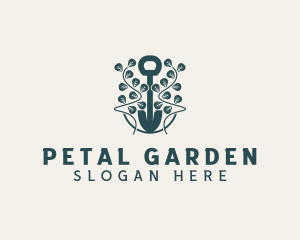 Leaf Landscaping Shovel  logo design