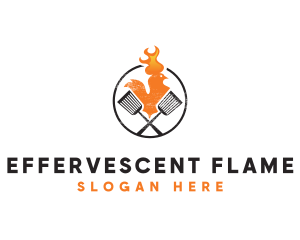 Chicken Flame Grill logo design