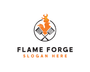 Chicken Flame Grill logo design