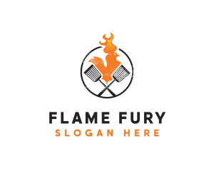 Chicken Flame Grill logo design