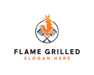 Chicken Flame Grill logo design