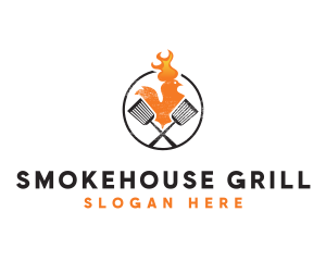 Chicken Flame Grill logo design