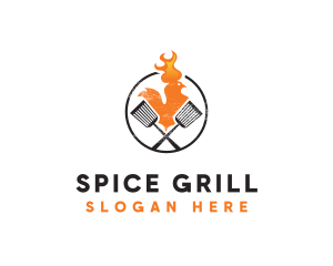 Chicken Flame Grill logo design