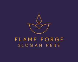 Floral Scented Candle Light logo design