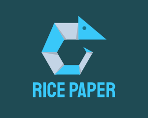 Blue Shrimp Origami logo design