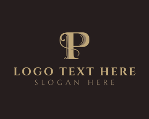 Deluxe Antique Business Letter P logo
