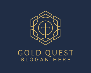 Gold Cross Preaching logo design