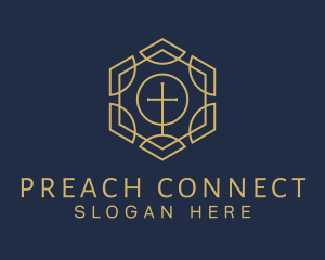 Gold Cross Preaching logo design