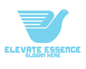 Blue Messenger Bird Wing logo