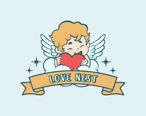 Love Cherub Angel logo design