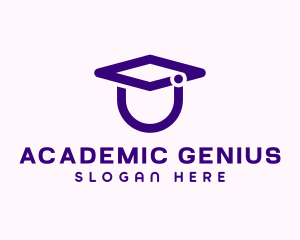 Minimalist Graduation Cap logo design