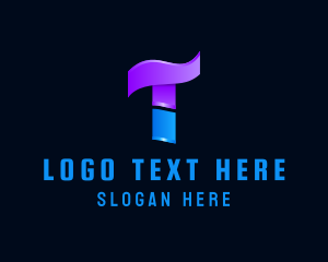 Modern Business Letter T logo
