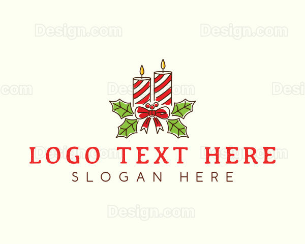 Christmas Candle Holiday Logo