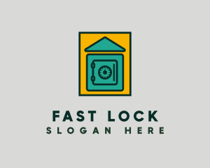 House Lock Vault logo design