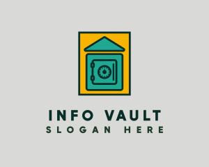 House Lock Vault logo design