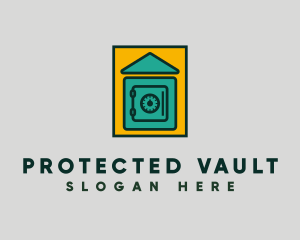 House Lock Vault logo design