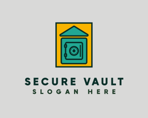 House Lock Vault logo design