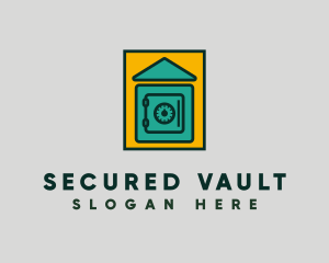 House Lock Vault logo design