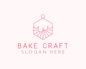 Hexagon Cupcake Dessert logo design