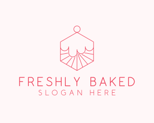 Hexagon Cupcake Dessert logo design